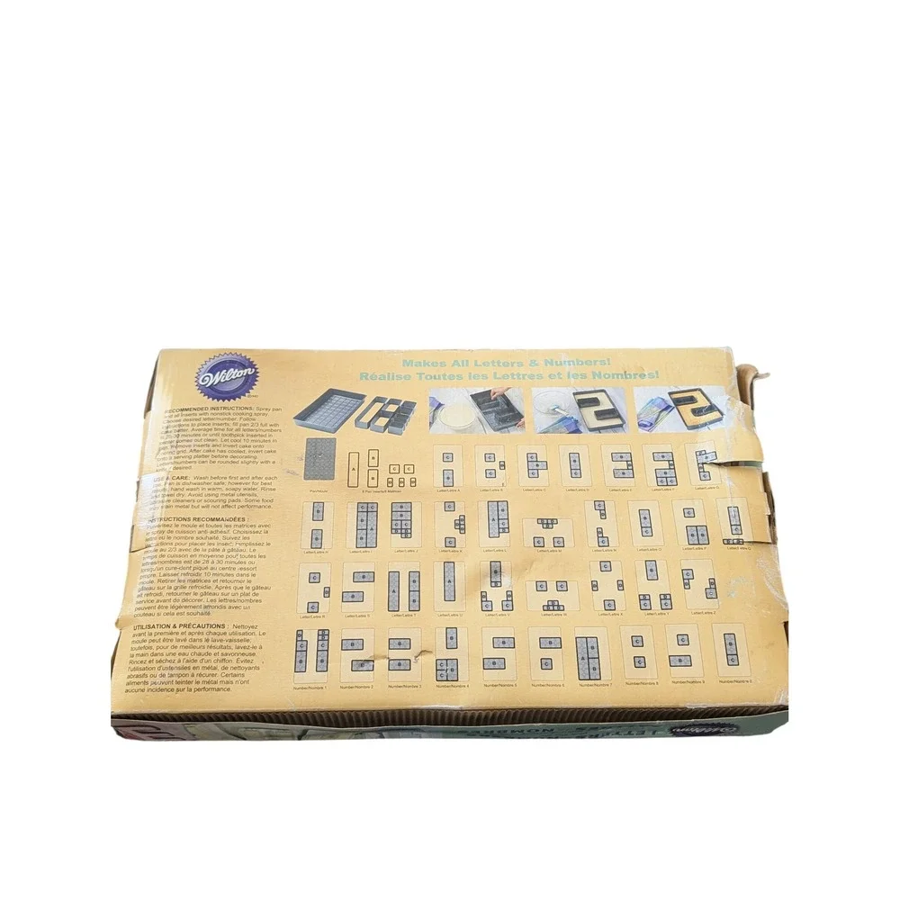 Wilton Non-Stick Letters and Numbers Cake Pan Set Adjustable Alphabet F4